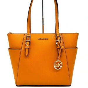 Michael Kors Large Charlotte Tote Bag Luggage Leather Cider (NWT)